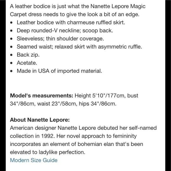- Magic carpet leather top dress nanette Lenore - Picture 7 of 7